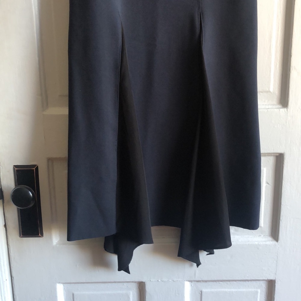 Simply Vera Vera Wang Navy Sleeveless Asymmetric Handkerchief Dress Size Small - Picture 4 of 9